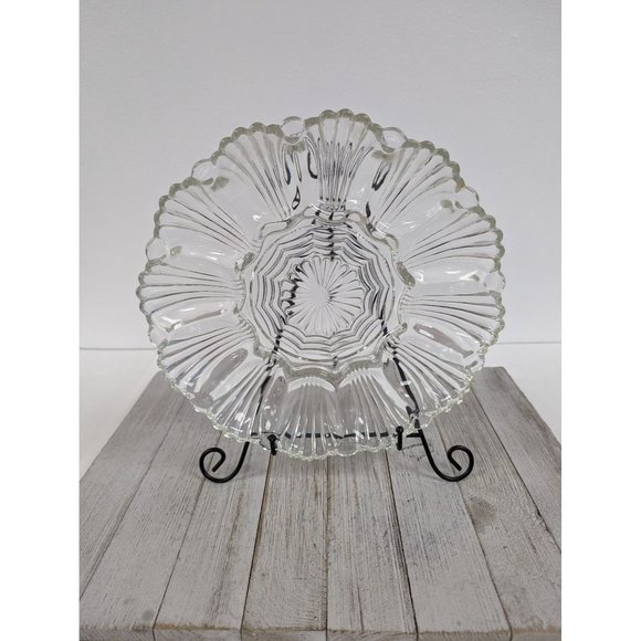 Vintage Indiana Glass Hobnail Deviled Egg Platter 1940s Dew Drop Bubble Glass #2 - Picture 1 of 3